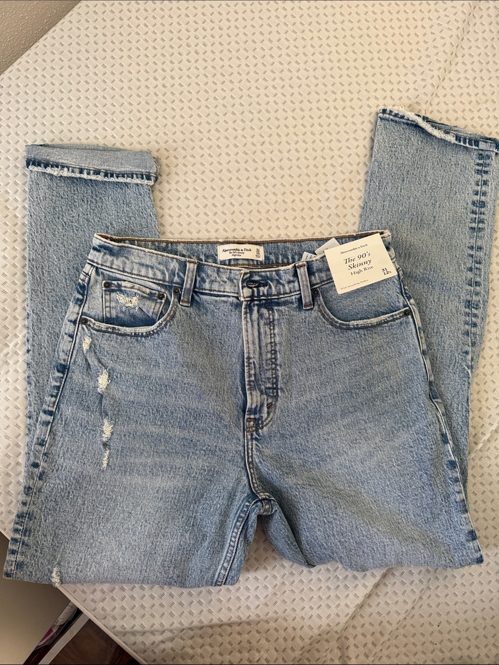 Abercrombie  'The 90's' High Rise Skinny Jeans - Light Blue